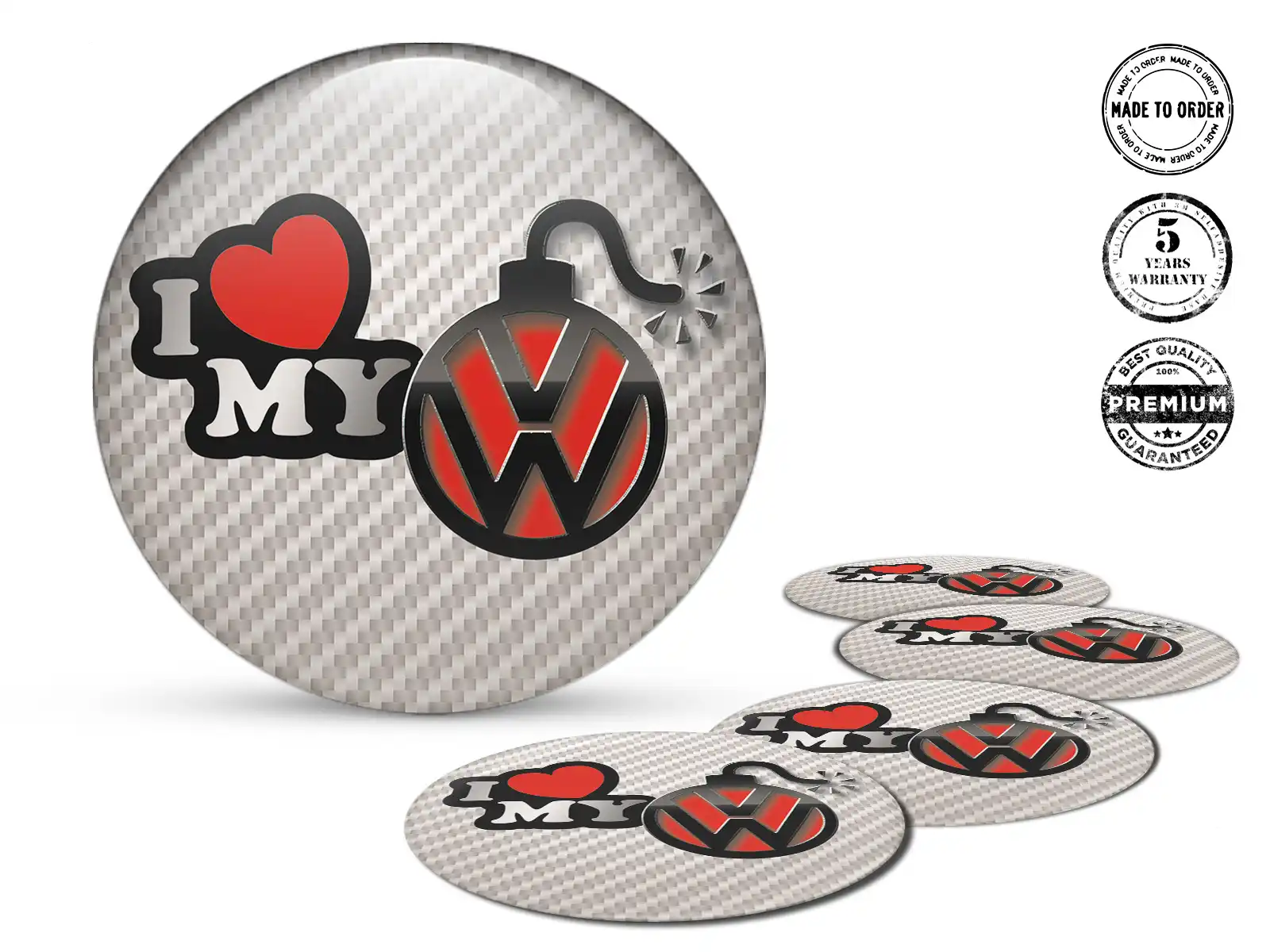Domed Label Style Premium Wheel Badges
